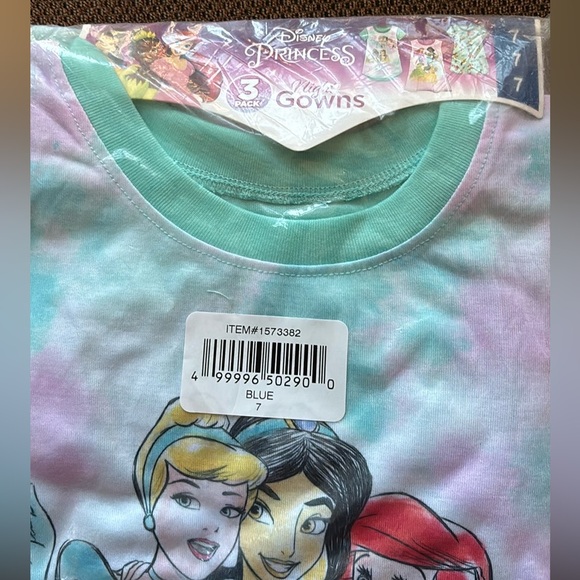 DISNEY PRINCESS 3-pack SIZE 7 NIGHTGOWNS , NEW IN PACKAGE - Picture 9 of 9